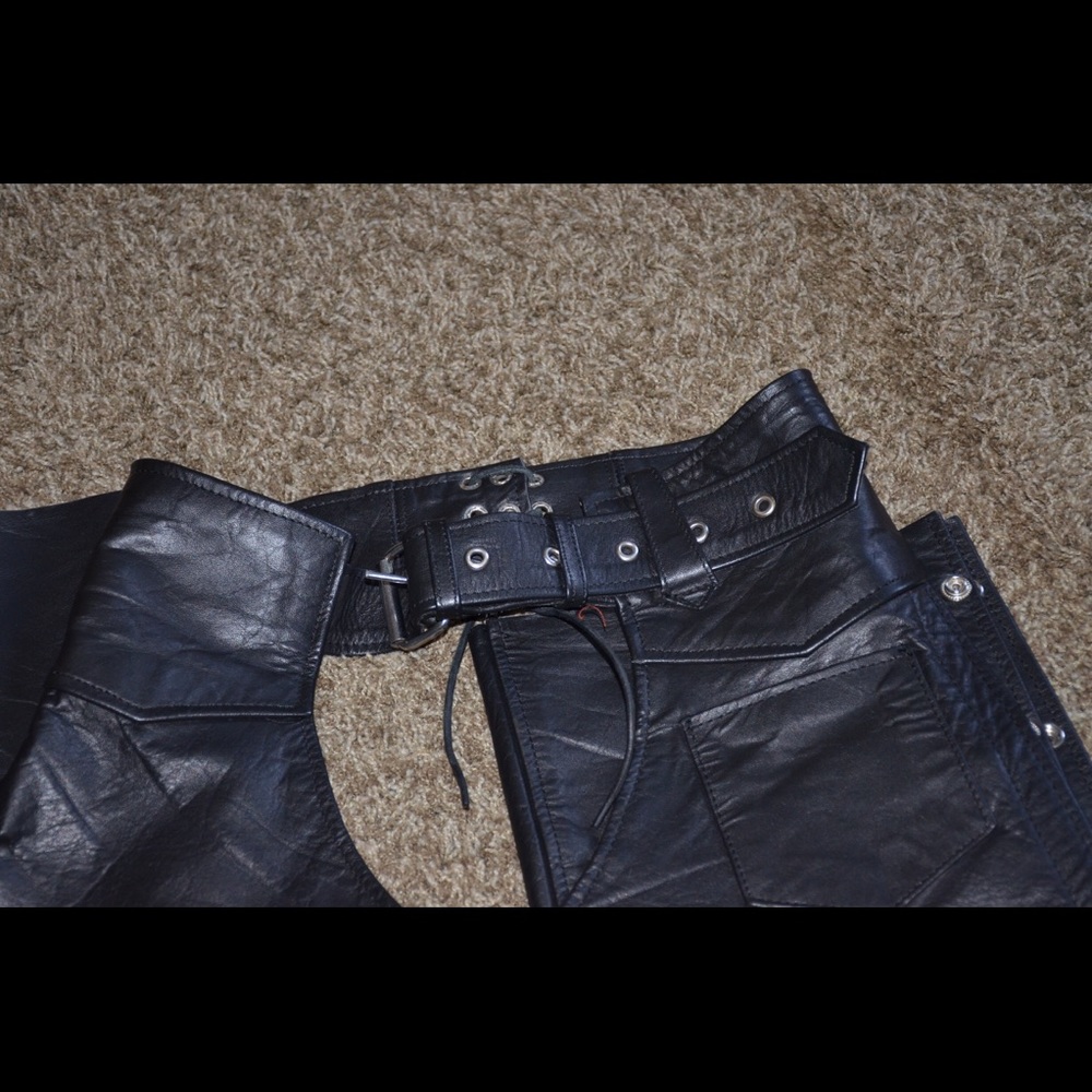 Leather riding chaps